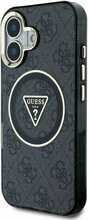 Telefoniümbris Guess IML 4G Glitter and Triangle Logo MagSafe, Apple iPhone 16, must