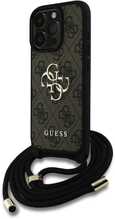 Telefoniümbris Guess PU 4G Metal Logo Crossbody Strap, Apple iPhone 15 Pro Max, pruun