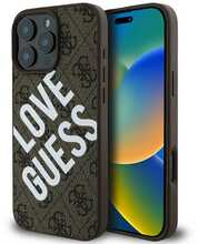 Guess PU Leather 4G Big Love Logo MagSafe ümbris, Apple iPhone 16 Pro Max, pruun
