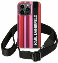 Telefoniümbris Karl Lagerfeld KLHCP14LSTSTP Color Stripes Strap, Apple iPhone 14 Pro, roosa