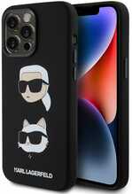 Telefoniümbris Karl Lagerfeld KLHCP15XSDHKNK Liquid Silicone Karl&Choupette Head, Apple iPhone 15 Pro Max, must