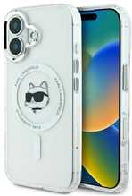 Telefoniümbris Karl Lagerfeld IML Metal Choupette Head MagSafe, Apple iPhone 16 Plus, valge
