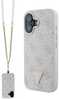 Telefoniükott Guess GUHCP16SP4TDSCPP Leather Metal Logo Strass Crossbody, Apple iPhone 16, roosa