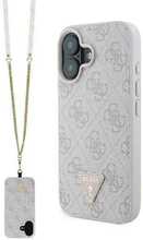Telefoniükott Guess GUHCP16SP4TDSCPP Leather Metal Logo Strass Crossbody, Apple iPhone 16, roosa