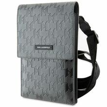 Karl Lagerfeld telefonikott KLWBSAMSMG Saffiano Monogram Plaque, hõbedane