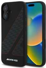 Telefoniümbris Mercedes AMG AMHMP16S2SCFR, Apple iPhone 16 6.1, must Checkered Flag Pattern MagSafe