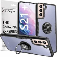 Telefoniümbris Alogy Etui Ring Holder Clear Armor, Samsung Galaxy S21 Plus, must