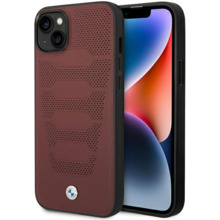 BMW Leather Seats Pattern ümbris BMHCP14S22RPSR, Apple iPhone 14 6.1, bordo
