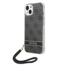 Telefoniümbris Guess GUOHCP14MH4STK 4G Print Strap, Apple iPhone 14 Plus, must