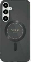 Telefoniümbris Guess Rhinestones Printed Classic Logo MagSafe, Samsung Galaxy S25, must