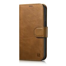 iCarer Oil Wax Wallet 2in1, Apple iPhone 14, pruun