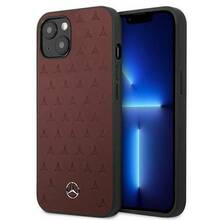 Telefoniümbris Mercedes-Benz MEHCP13SPSQRE Leather Stars Pattern, Apple iPhone 13 Mini, punane