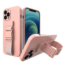 Silikoonümbris Rope koos rihmaga, Samsung Galaxy A13 5G, roosa