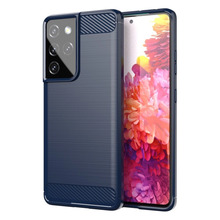 Telefoniümbris Hurtel Carbon Flexible TPU, Samsung Galaxy S21 Ultra 5G, sinine