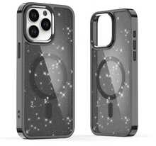 Telefoniümbris Hurtel Glitter MagSafe, Apple iPhone 16 Pro Max, must sädelev