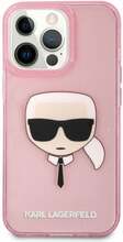 Telefoniümbris Karl Lagerfeld KLHCP13XKHTUGLP Glitter Karl's Head, Apple iPhone 13 Pro Max, roosa