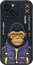 Telefoniümbris Nimmy Cool&Cute 2.0 Monkey, Apple iPhone 15 6.1, must