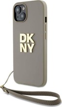 Telefoniümbris DKNY Hardcase Wrist Strap Stock Logo DKHCP15SPBSWSE, Apple iPhone 13/14/15, beež