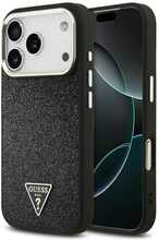 Telefoniümbris Guess Glitter Triangle Logo MagSafe, Apple iPhone 17 Pro, must