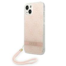 Telefoniümbris Guess GUOHCP14MH4STP 4G Print Strap, Apple iPhone 14 Plus, roosa