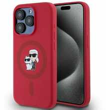 Karl Lagerfeld Silicone Karl&Choupette Heads Ring MagSafe ümbris KLHMP15LSCMKCRHR, Apple iPhone 15 Pro, punane