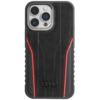 Audi Genuine Leather MagSafe ümbris AU-TPUPCMIP14PM-R8/D3-RD, Apple iPhone 14 Pro Max, must/punane