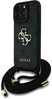Telefoniümbris Guess PU 4G Metal Logo Crossbody Strap, Apple iPhone 15 Pro Max, must