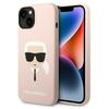Karl Lagerfeld KLHCP14MSLKHLP silikoonümbris Karl's Head, Apple iPhone 14 Plus / 15 Plus 6.7, roosa