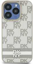 Telefoniümbris DKNY PU Leather Checkered Pattern and Stripe, Apple iPhone 14 Pro, pruunikaskollane