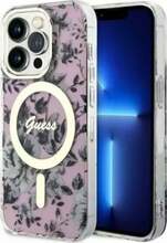 Telefoniümbris Guess Flower MagSafe GUHMP14XHCFWSP, Apple iPhone 14 Pro Max, roosa