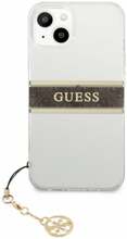 Telefoniümbris Guess GUHCP13SKB4GBR 4G Brown Strap Charm, Apple iPhone 13 Mini, läbipaistev