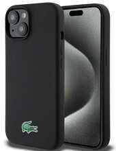 Telefoniümbris Lacoste Liquid Silicone Microfiber Croc Logo MagSafe LCHMP15SSLOK, Apple iPhone 15, must