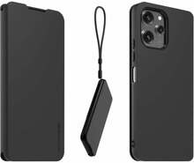 Telefoniümbris Made for Xiaomi Book Case with Necklace, Xiaomi Redmi 12 4G/5G, must