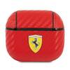 Kaitseümbris Ferrari FESA3CARE On Track PU Carbon, Apple AirPods 3, punane