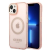 Telefoniümbris Guess GUHMP14MHTCMP Gold Outline Translucent MagSafe, Apple iPhone 14 Plus, roosa