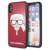 Telefoniümbris Karl Lagerfeld Iconic Glitter Karl`s Head KLHCPXDLHRE, Apple iPhone X/XS, punane