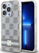 Telefoniümbris DKNY IML Checkered Mono Pattern & Printed Stripes MagSafe DKHMP15LHCPTSE, Apple iPhone 15 Pro, beež