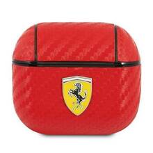 Kaitseümbris Ferrari FESA3CARE On Track PU Carbon, Apple AirPods 3, punane