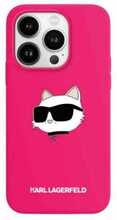 Telefoniümbris Karl Lagerfeld Silicone Choupette Head MagSafe KLHMP15LSCHPPLF, Apple iPhone 15 Pro, roosa
