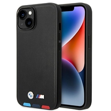 Telefoniümbris BMW Leather Stamp Tricolor MagSafe BMHMP14S22PTDK, Apple iPhone 14 6.1, must