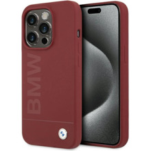 Telefoniümbris BMW Silicone Big Logo MagSafe BMHMP15LSLBLRE, Apple iPhone 15 Pro, punane