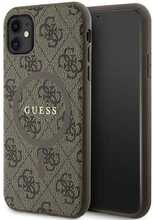 Telefoniümbris Guess GUHMN61G4GFRW 4G Collection Leather Metal Logo MagSafe, Apple iPhone 11, pruun