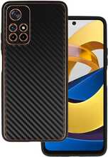 Telefoniümbris Tel Protect Leather Carbon, Xiaomi Redmi Note 11 5G/Note 11S 5G/Poco M4 Pro 5G, must