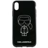 Telefoniümbris Karl Lagerfeld Glitter, Apple iPhone XR, valge kontuur, must