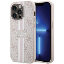 Telefoniümbris Guess 4G Printed Stripes MagSafe, Apple iPhone 15 Pro, roosa