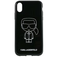 Telefoniümbris Karl Lagerfeld Glitter, Apple iPhone XR, valge kontuur, must