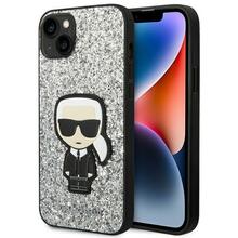 Telefoniümbris Karl Lagerfeld Glitter Flakes Ikonik KLHCP14MGFKPG, Apple iPhone 14 Plus, hõbe