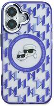 Telefoniümbris Karl Lagerfeld IML Monogram K&CH Heads MagSafe, Apple iPhone 16, lilla/sinine