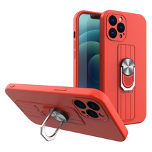 Silikoonümbris Hurtel Ring Case sõrmehoidja ja alusega, Xiaomi Poco M4 Pro 5G, punane