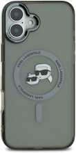 Telefoniümbris Karl Lagerfeld IML K&CH Heads Metal Frame KLHMP16SHLSKCK, Apple iPhone 16, must